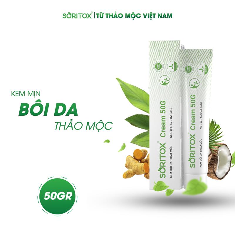 KEM BÔI DA THẢO MỘC SORITOX - Hỗ trợ cho da vảy nến á sừng viêm da cơ địa nấm ngứa da khô bong tróc mẩn đỏ KEM 50G
