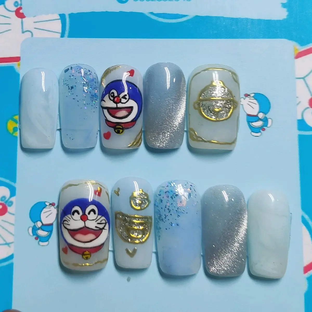 móng doraemon design Làm Nail