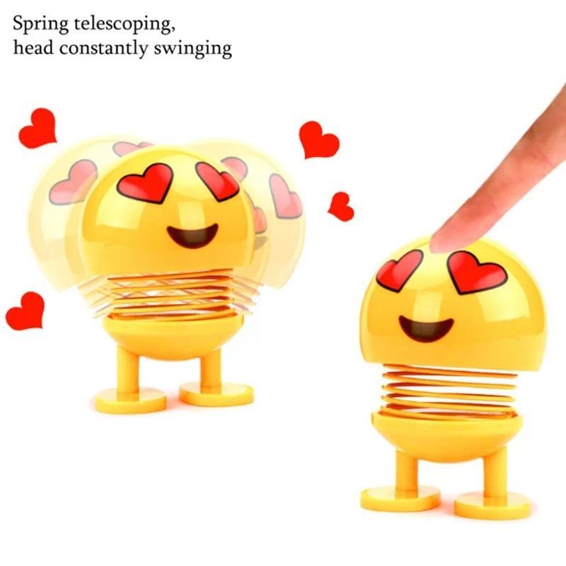 Đồ Trang Trí Xe Hơi, Búp Bê Ngu Ngốc Đầu Tượng, Thiết Kế Hoạt Hình Dễ Thương, Đầu Wobble Vui Nhộn Robot, Đáng Yêu, Đồ Trang Trí Bảng Điều Khiển Xe Hơi, Biểu Cảm Khuôn Mặt Tự Động 2