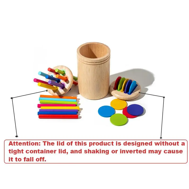 Wooden Montessori Stick Toy, 1 Set Colorful Hand-eye Coordination Classification Teaching Toy, Hands-on Ability Training, Sensory Toys for Kids, Fidget Toys, Toys for Boys, Baby Toys 3