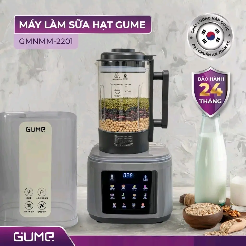 Máy Làm Sữa Hạt Cao Cấp 1.65L GUME  - Nhập Khẩu Hàn Quốc - Bảo hành 24 tháng chính hãng