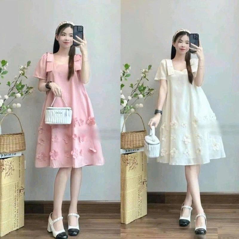 (Có size 45-100kg ) Đầm bầu thiết kế voan tơ cho mẹ đi làm công sở , dự tiệc, đám cưới