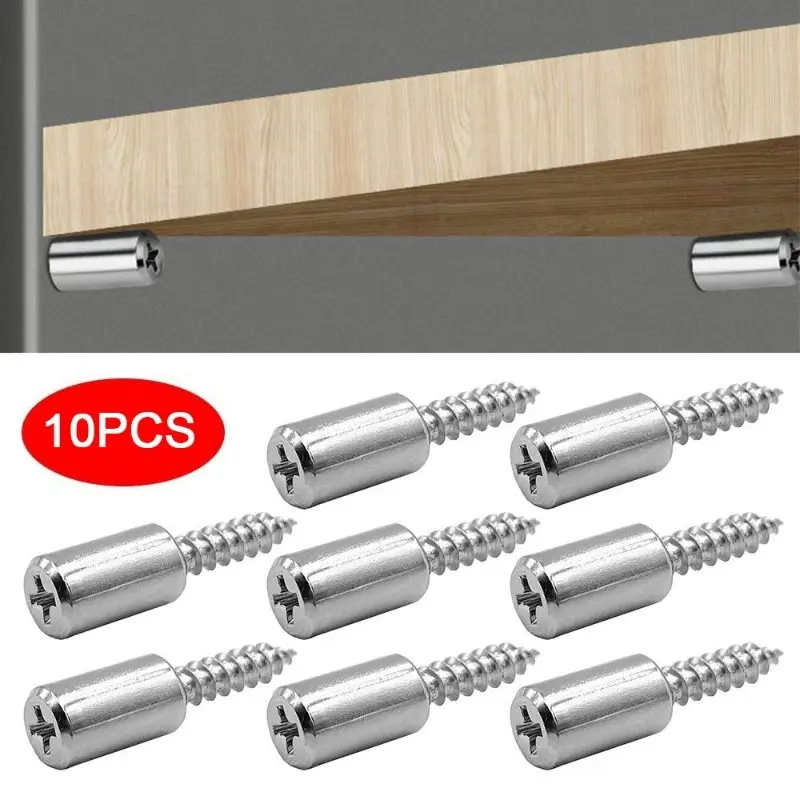 10Pcs Cross Self-tapping Screw Cabinet Board Screws with Rubber Sleeve Nonslip Partition Nail Laminate Support Furniture Tools