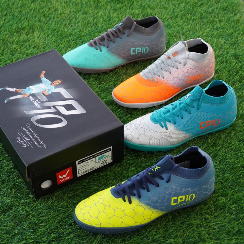 Giày bóng đá Wika CP10 Công Phượng Tặng[ Bình xịt khử mùi + Tất dệt kim + Băng cuốn chân] Sneaker Cao Su Sport Tập Thể Dục