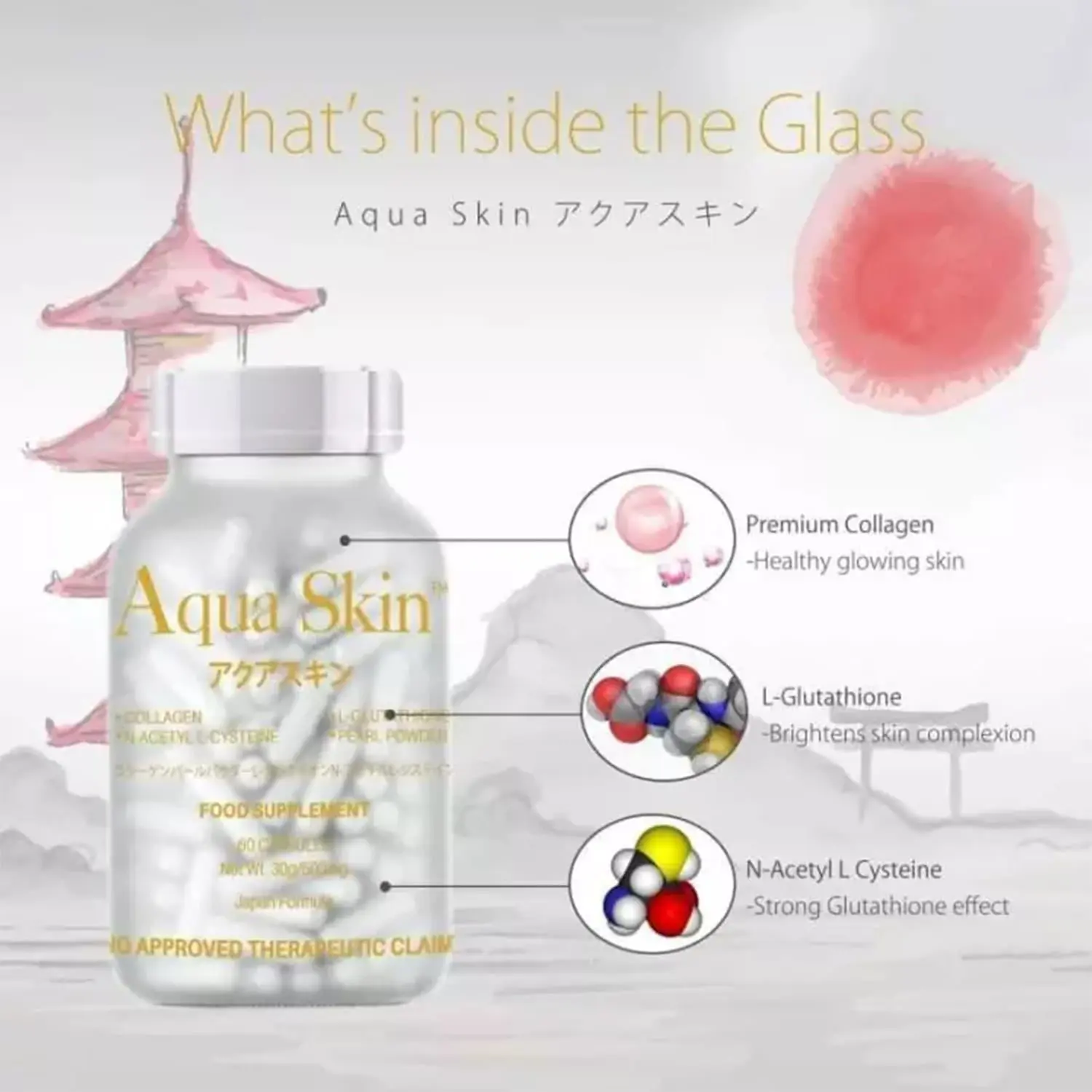 Aqua Skin | Glutathione With Collagen 60 Capsules