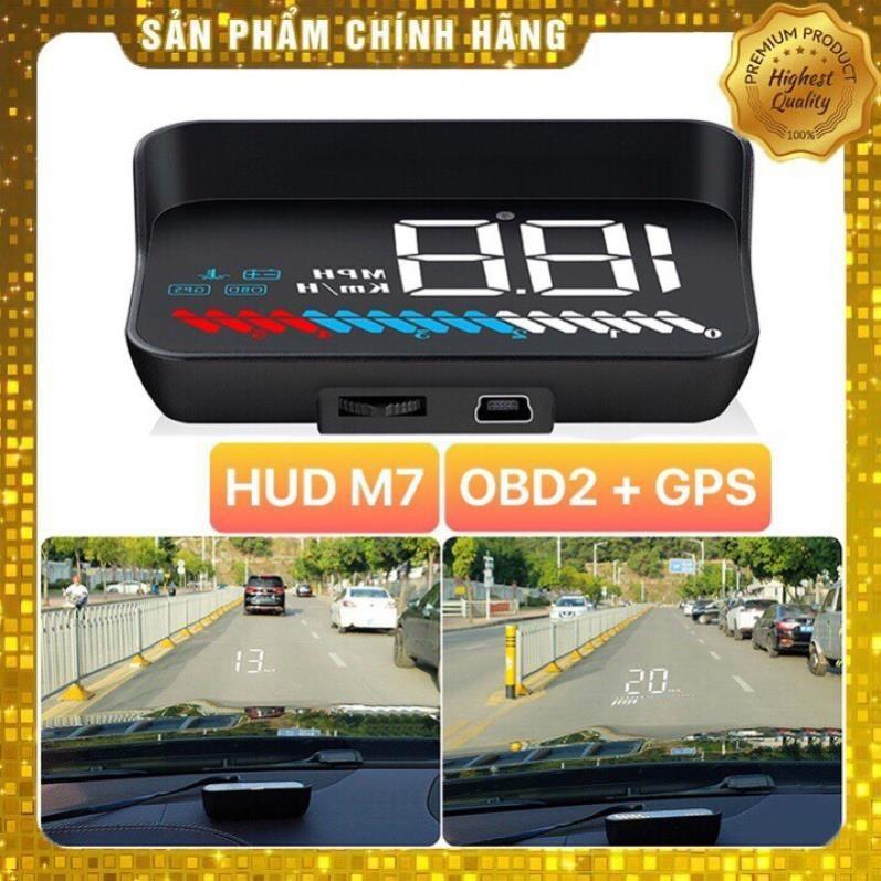 HUD M7 / M8 thiết bị hiển thị kính lái ô tô 2 chế độ OBD hoặc GPS lắp mọi xe