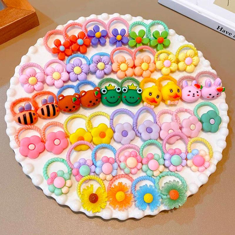 Hộp 50 Sợi chun buộc tóc hình thú hoạt hình hoa quả trái cây bông hoa dễ thương cho bé MUA 1 TẶNG 1 KẸP Cài Tóc Phụ Kiện Tóc cotto