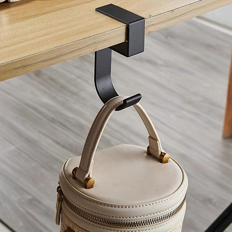 Table Side Bag Hook, 2 Counts Wall Mounted Bag Hook, Durable Removable Bag Hook, Home Organizer for Living Room Bedroom Office 4