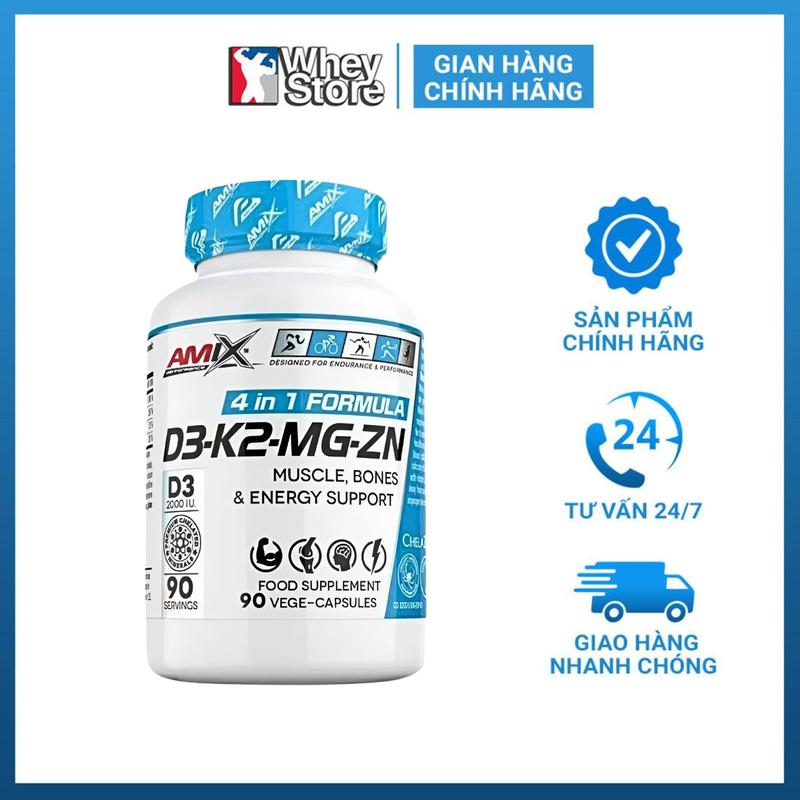 Vitamin Khoáng Tổng Hợp Amix D3-K2-Mg-Zn 90 viên | WHEYSTORE
