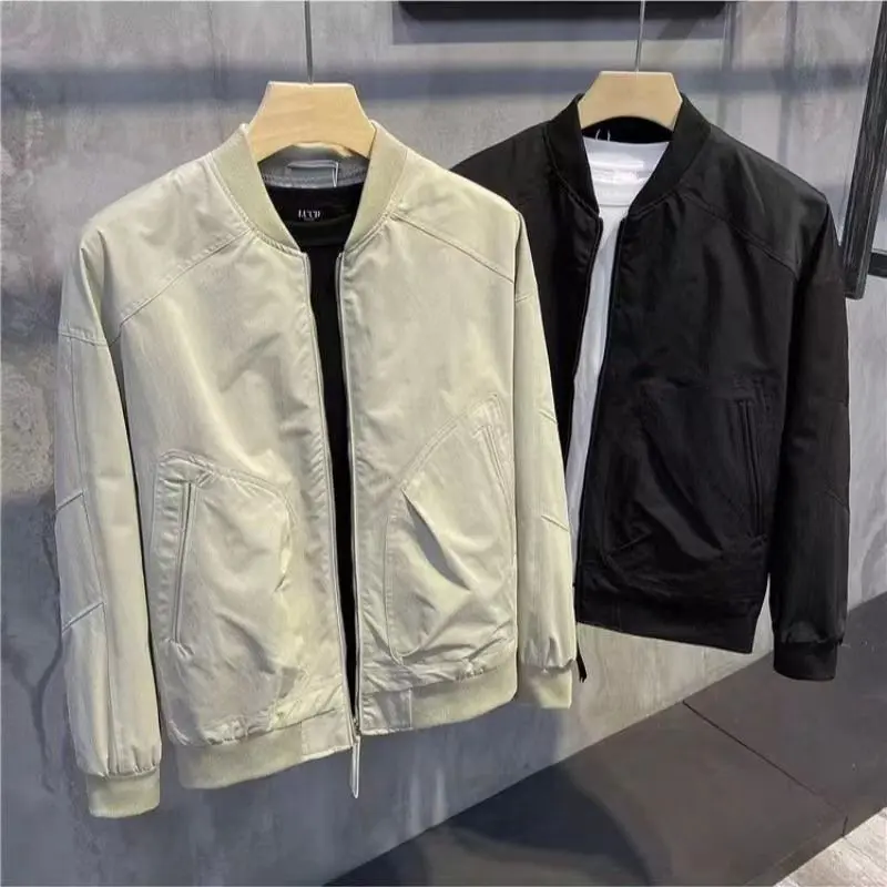 Áo Khoác Màu Trơn Mới Cho Nam, Áo Cổ Bẻ Thường Ngày, Áo Mỏng, Cổ Bóng Chày, Áo Khoác Hipster Hàn Quốc, Mùa Xuân Và Mùa Thu