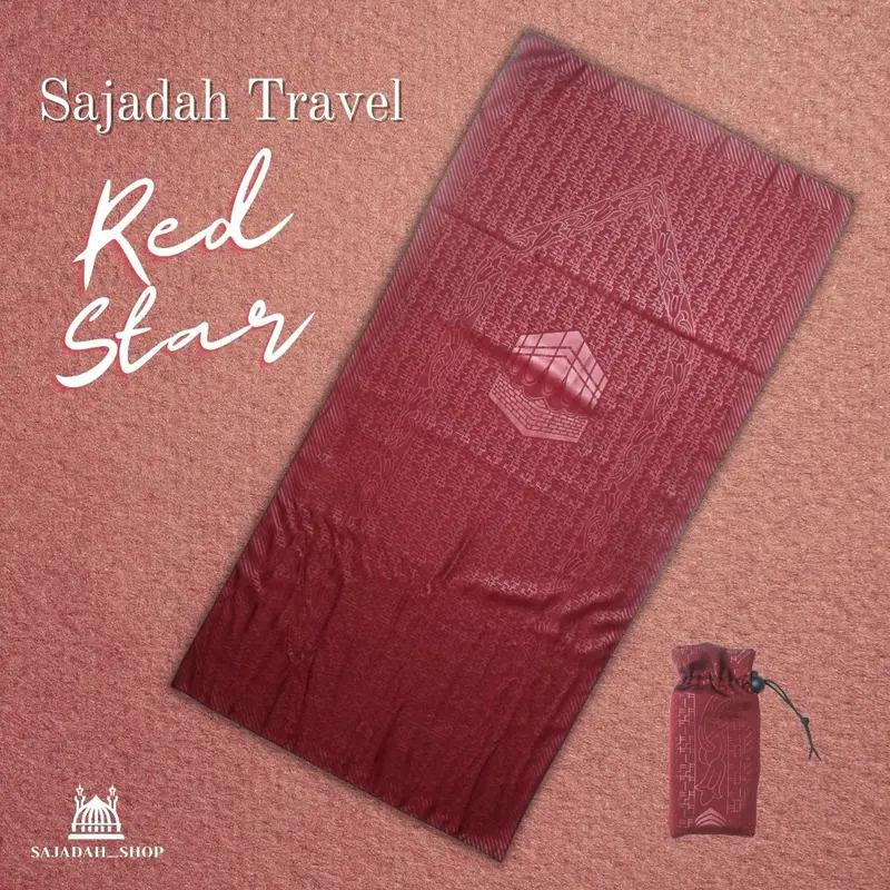 Sajadah Motif Black Star & Red Star Travel /Haji/Umroh Pouch Serut Umroh Haji 3