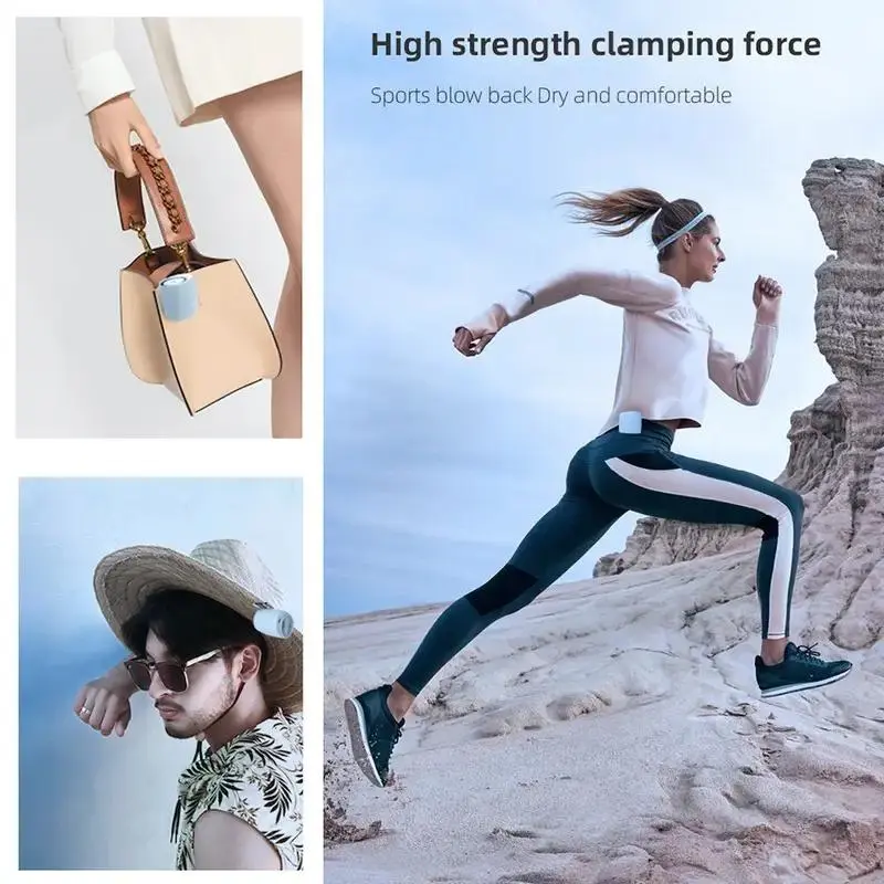 Portable Mini Clip-on Fan, USB Rechargeable Fan with 3 Speed Settings, Ergonomic & Easy-to-carry Personal Cooling Device for Multi-position Cooling 8