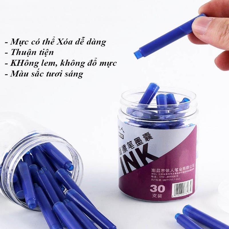 Combo 5 Ống Mực Bút Máy Xóa Được Mực Xanh/Tím Chất Lượng Tốt 1
