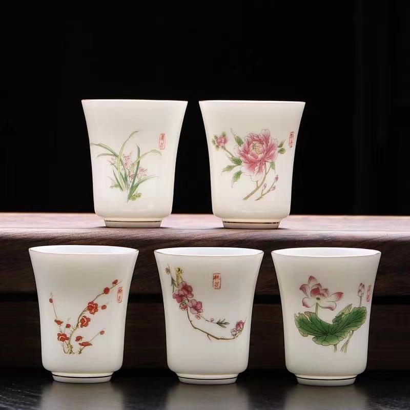 White porcelain teacup ceramic tea cup kung fu tea set teacu - TikTok ...