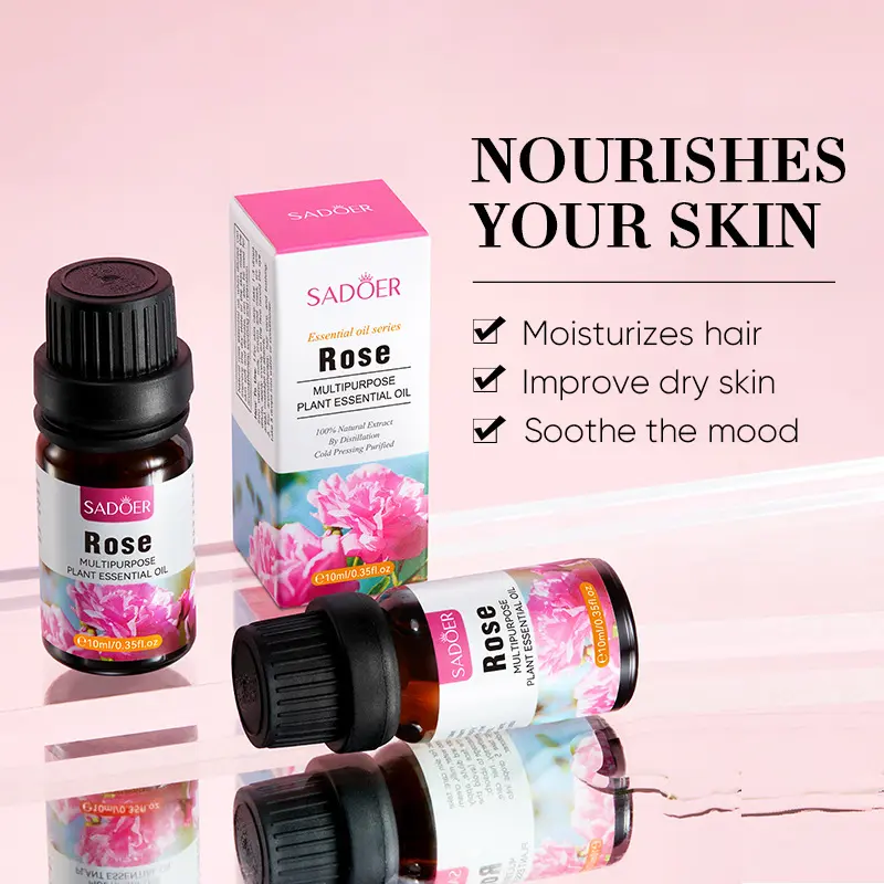 Massage essential oil nourishes and nourishes the skin, locks in water, rose essential oil