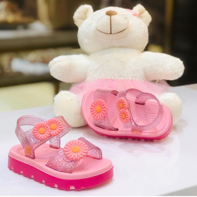  Sandal nhựa thơm cao cấp Zaxynina Flower sand baby Cho bé gái 1-6 tuổi   Glitter pink   