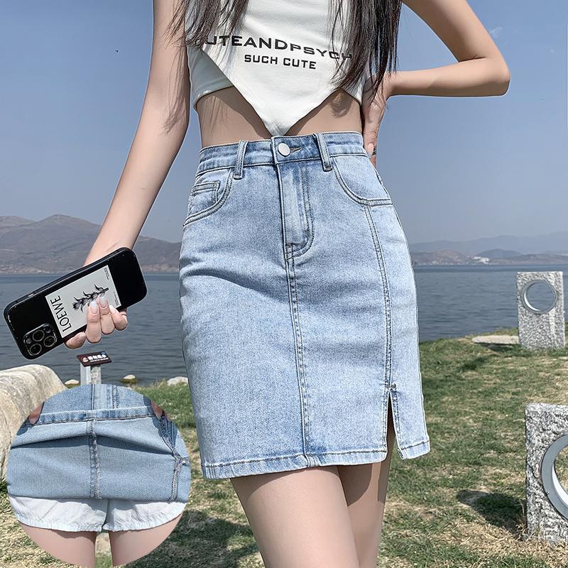 Product Introduction of Chân Váy Denim, Xẻ Tà, Cạp Cao, Ôm Sát, Chống Lộ, Chân Váy Bó Chữ A, Dành Cho Nữ, Mùa Hè 2024 Hàng Mới Về 6
