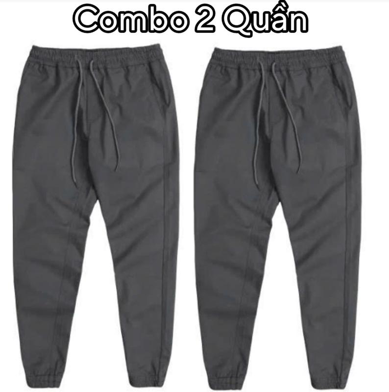 COMBO 2 QUẦN DÀI JOGGER KAKI_Men Fashion_Quần Kaki Co Giãn Lưng Thun Dây Rút Bo Gấu Kiểu Dáng Trẻ Trung Năng Động Sport Tập Gym Tập Thể Dục_Unisex_Phong Cách Hàn Quốc Tối Giản UNISEX Được Tập Gym Cotton Tập Thể Dục Tập Yoga Quần jogger