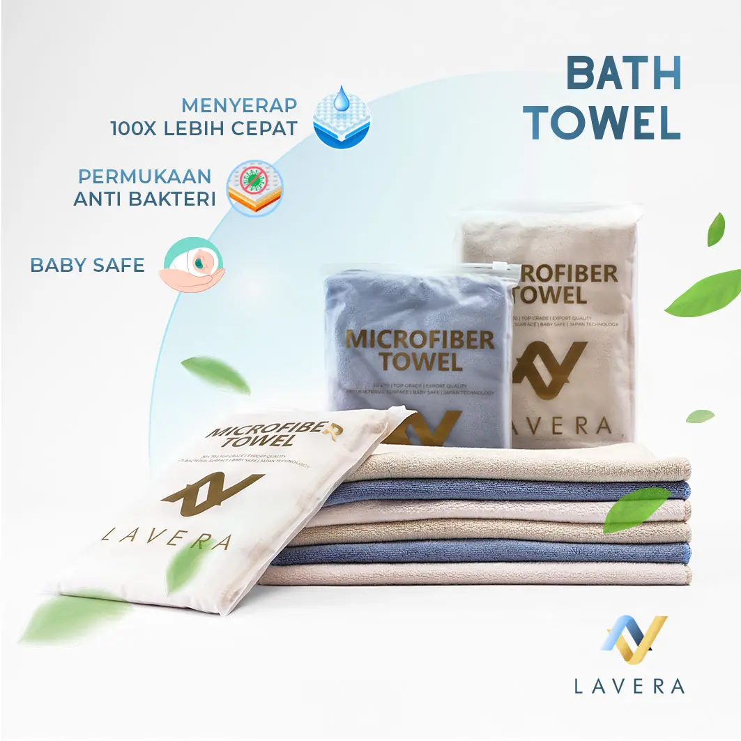 Microfiber Bath Towel Premium Handuk Besar Halus Tebal Anti Bakteri