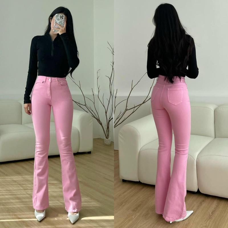 Quần Jean Loe Dáng Dài Xuất Chuẩn Vnxk Chất Jean Co Giản Màu Pastel Nữ 7