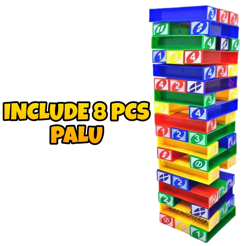 ( BISA COD ) PROMO Mainan Anak Tower Stacko Plus Palu / Mainan Keluarga / Mainan Balok Susun SNI Murah 1