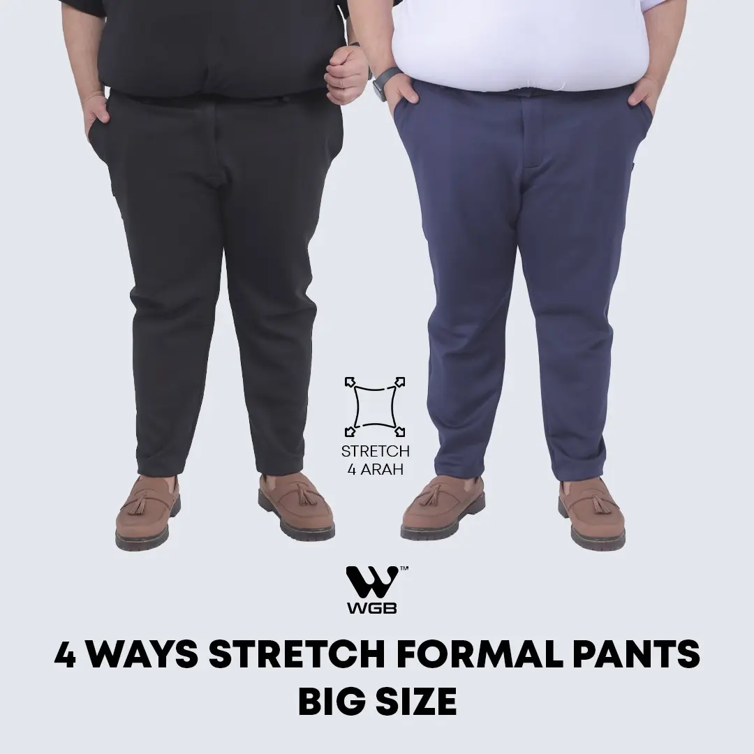 WGB Celana Formal 4ways Stretch Pria Big Size Ukuran Jumbo XXL XXXL