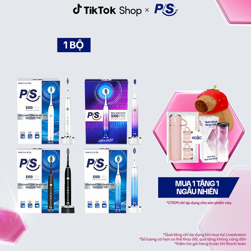Bàn Chải Điện P/S S100 PRO Công Nghệ Sóng Âm Hỗ Trợ Chải Sạch Mảng Bám [1]