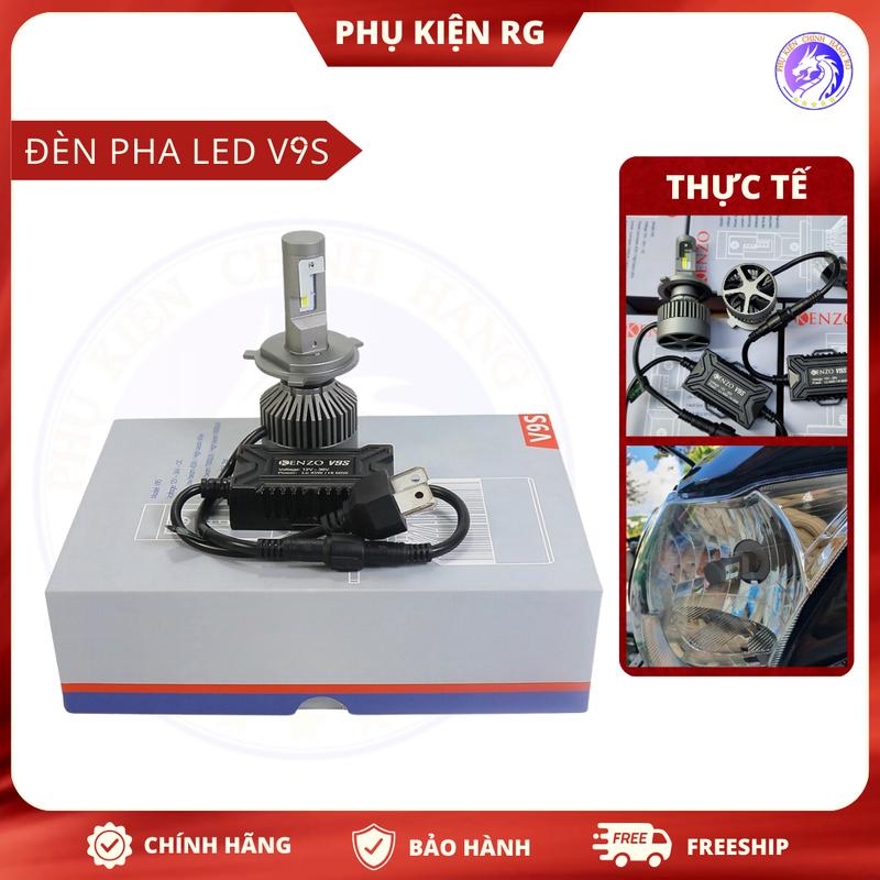 Đèn Pha Led Kenzo V9s 60W Chân H4 Siêu Sáng Bóng Đèn Led Quạt Tản Nhiệt Lớn BH 24T đèn  trợ  sáng  Phụ Kiện Phụ Tùng