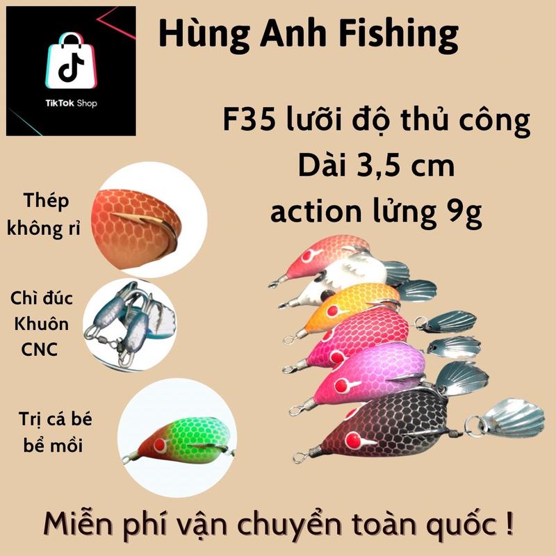 Nhái hơi F35 lưỡi độ thủ công chì đúc nhạy cá, con mồi quốc dân ( hót ) ( Hùng anh Fishing ) nhai hoif