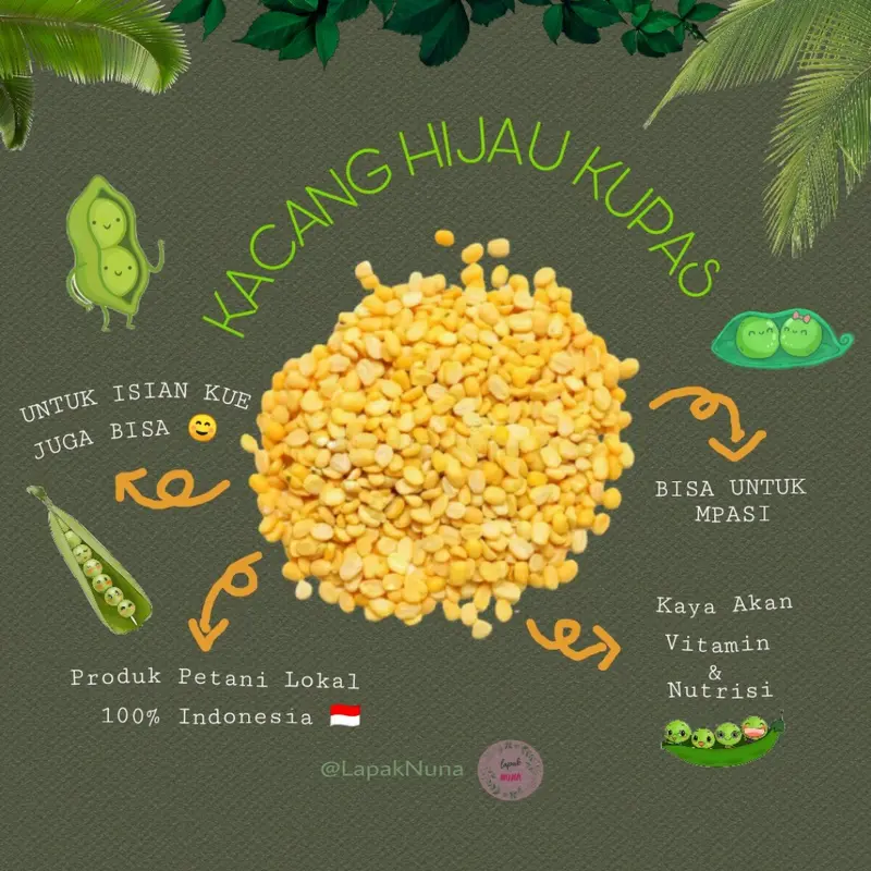 Kacang Hijau KUPAS 1 KG Mung Beans Bean MPASI Bayi kacang ijo kupas Organik 3
