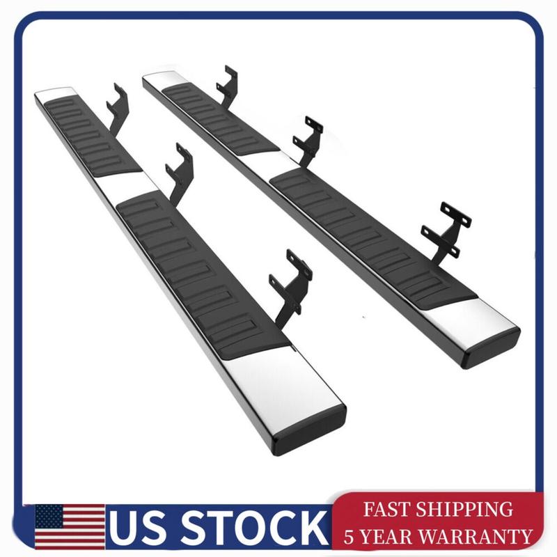 CCIYU Nerf Bar Running Board Side Step Steel 6.3in Fit 2015-2024 For Ford F-150 Super Crew Cab Rock Sliders Truck Side Steps Nerf Step CCIYU Nerf Bar Running Board Side Step Steel 6.3in Fit 2015-2024 For Ford F-150 Super Crew Cab Rock Sliders Truck Side Steps Nerf Step