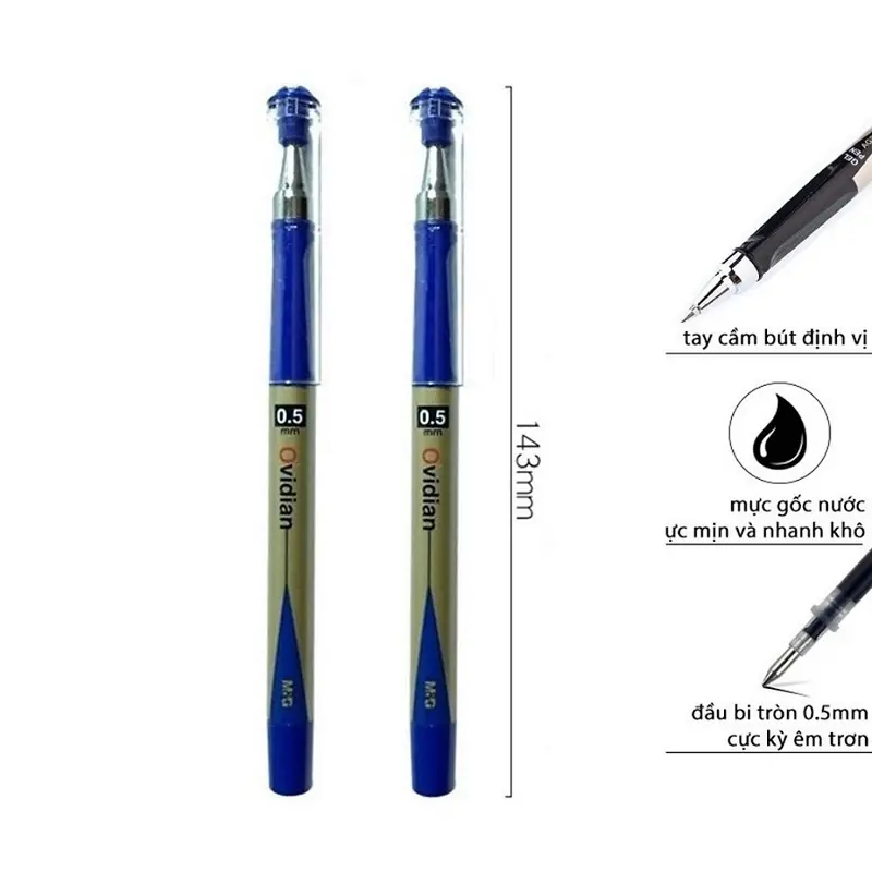 Bút ký gel nước Ovidian M&G AGP11536 / 11503 I Bút MG 11536 có ruột thay MG 6102 / 7018 ngòi 0.5mm 2