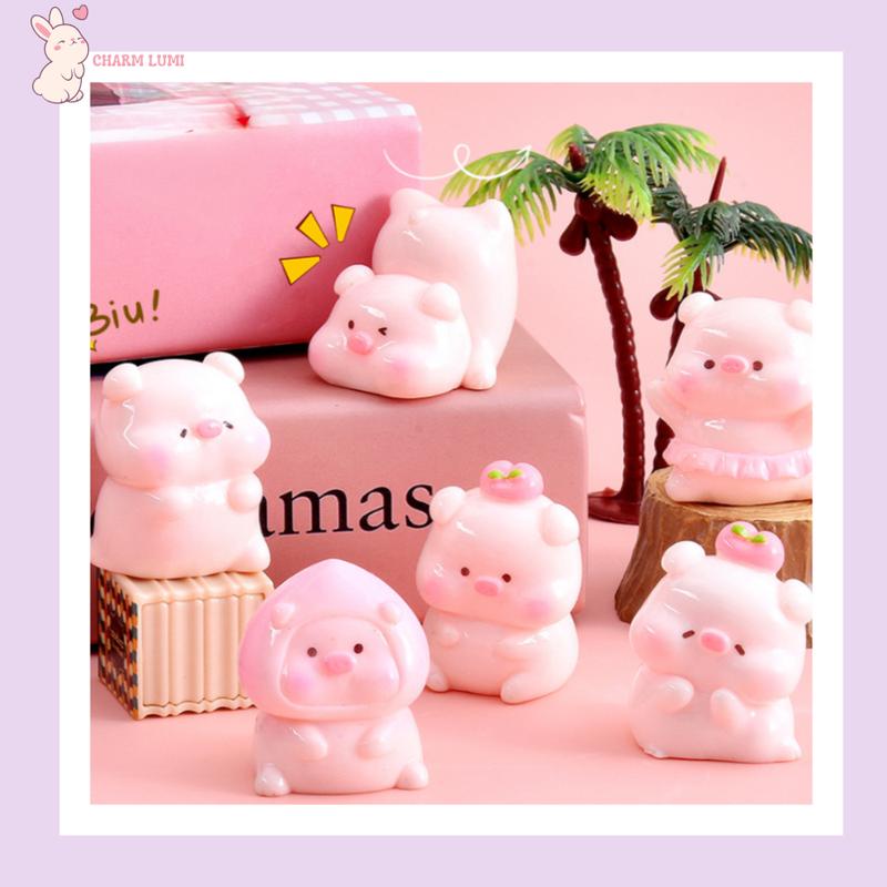 🐷Charm Heo Hồng Má Đào – Phụ Kiện Decor DIY Trang Trí Tiểu Cảnh Ốp Lưng Hộp Bút Gắn Dép Slime,...