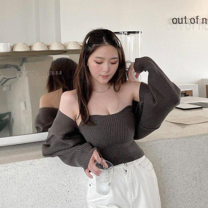 TINGOAN - Áo set cardigan tặng kèm quây len xù xám WAY 2 SEXY V2/XM PHIÊN BẢN MỚI NHẤT T6/2024