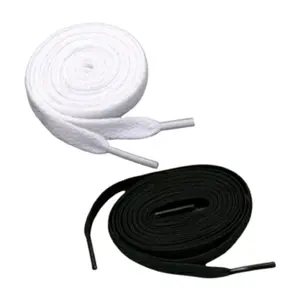 Tali Sepatu Gepeng Warna Putih dan Hitam - Sdpasang Tali Gepeng Dalam Pilihan Warna yang Tersedia