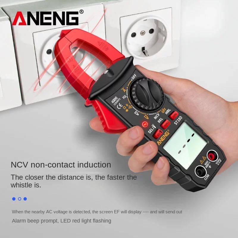 Product Introduction of ANENG แคลมป์มิเตอร์ วัดกระแสเมตร400A ช่วงมัลติมิเตอร์แรงดันไฟฟ้า มาตรวัดมิเตอร์ทดสอบNCV สําหรับวัดแอมมิเตอร์ โวลต์มิเตอร์ โอห์ม C DC ST182 Pro 4000 Counts Digital Clamp Meter 1