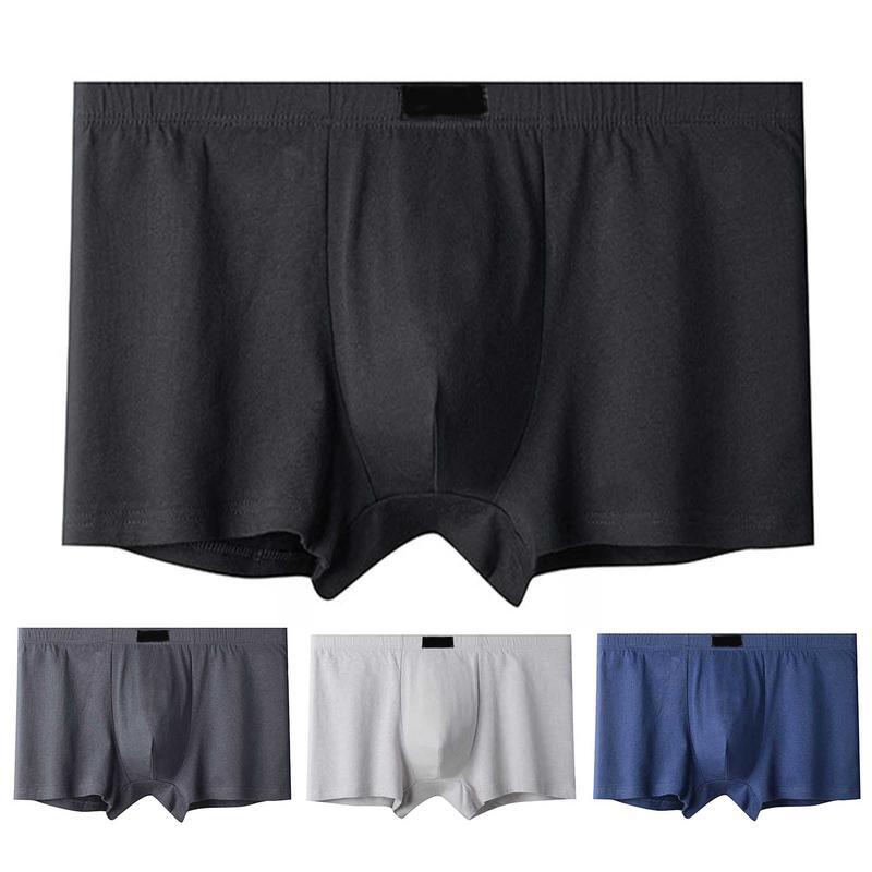Men Boxer Underwear Elastic Waist High Elasticity Breathable Loose Fit U-Convex Boxer Briefs Home Sleep Daily Wear 0
