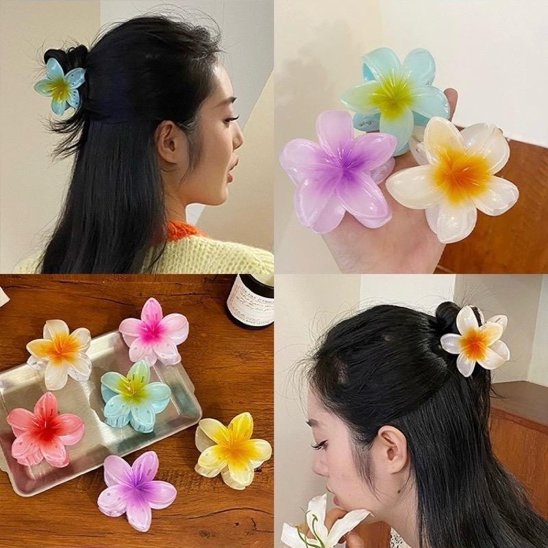 Kẹp tóc hoa sứ size 8cm nhiều màu sắc thời trang đi biển phong cách Hàn Quốc dễ thương