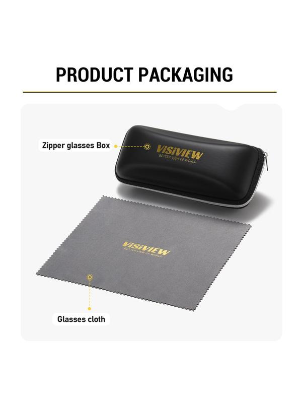 Unisex Stylish Full-frame Glasses, Square Clear Lenses Anti-blue Light Glasses, Fashion Eyewear for Work, Daily Clothing Decor, for Student Daily Use, with Zipper Glasses Box & Glasses Cloth 8