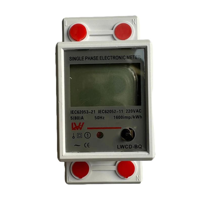 Công Tơ Điện 4 Thông Số 220V có nút RESET độ chính xác cao màn hình hiển thị LCD kWh Ampe Vôn và Công Suất W