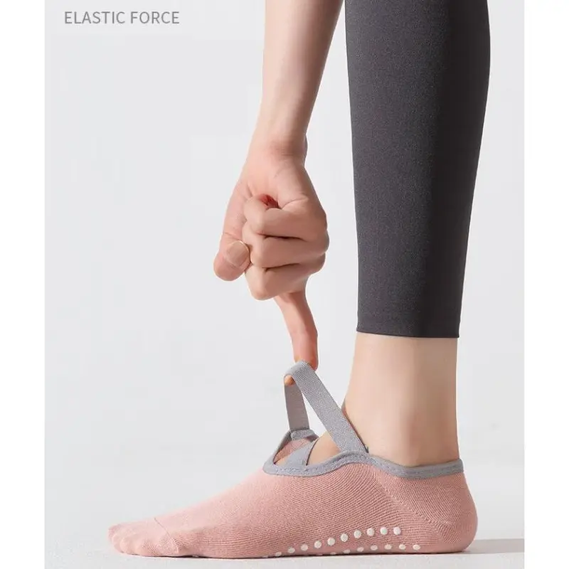 KK190 Kaos Kaki Wanita Yoga Anti Slip Cross Gym Fitness Women Socks 3