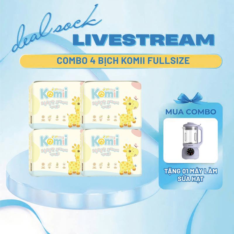 [MUA 4 TẶNG 1] COMBO 4 Bịch Tã/Bỉm Komii Fullsize cao cấp Hàn Quốc - TẶNG 1 MÁY LÀM SỮA HẠT
