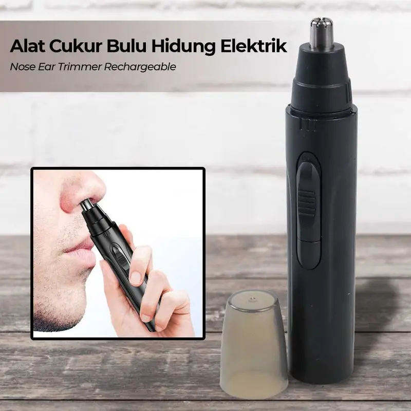 Alat Cukur Bulu Hidung kuping Bentuk Pena Elektrik Nose Ear Trimmer Rechargeable Ringan Kepala Cukur Tahan Karat 0