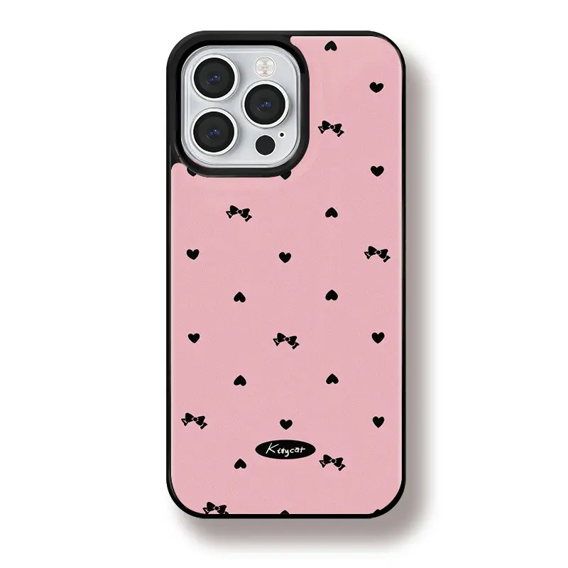 Lovely Phone Case for lphone16Promax Mobile Phone Case for lphone14 Matte Black Frame Case for for iPhone 15pro Love casing phone