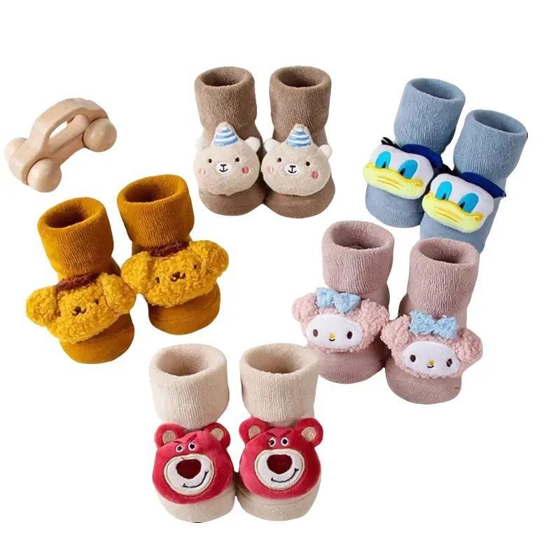 Tất Vớ Hình Con Vật Cổ Cao Chống Trượt Cho Bé Trai Bé Gái Sơ Sinh 0-1 Tuổi Spandex Hoa lá