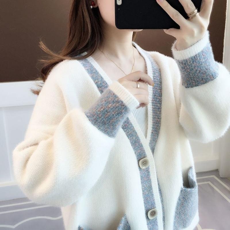 Product Introduction of Áo Len Lông Chồn Nhân Tạo, Hàng Mới Về Thu Đông 2022, Áo Khoác Cardigan Dệt Kim, Phong Cách Người Nổi Tiếng Trực Tuyến, Dành Cho Học Sinh Nữ, Phong Cách Hàn Quốc, Dáng Rộng Vừa Vặn, K263 Top Women 5