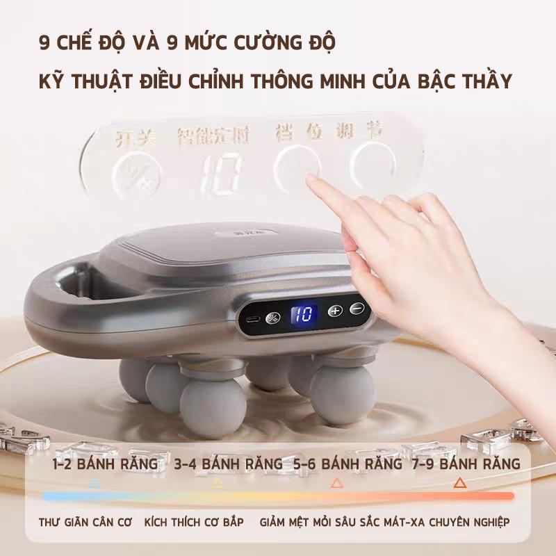 máy mát xa 6 đầu Súng Massage 6 Đầu Tần Số Cao Thư Giãn Cơ DELADEP Máy Mát Xa Diện Tích Lớn Rung Cơ Tần Số Ca 3