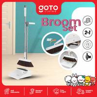 Gambar (Promo Special) Goto [COD] Pukito Broom Set Sapu Pengki Lipat Alat Pembersih Lantai 2In1 dari Goto Living Kota Tangerang 1 Tokopedia