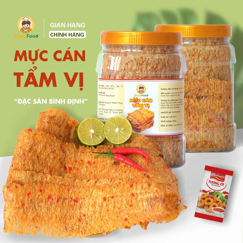 Mực Cán Tẩm Cay Cô Ba Tasty - Hũ  500g/1kg - SP012 0