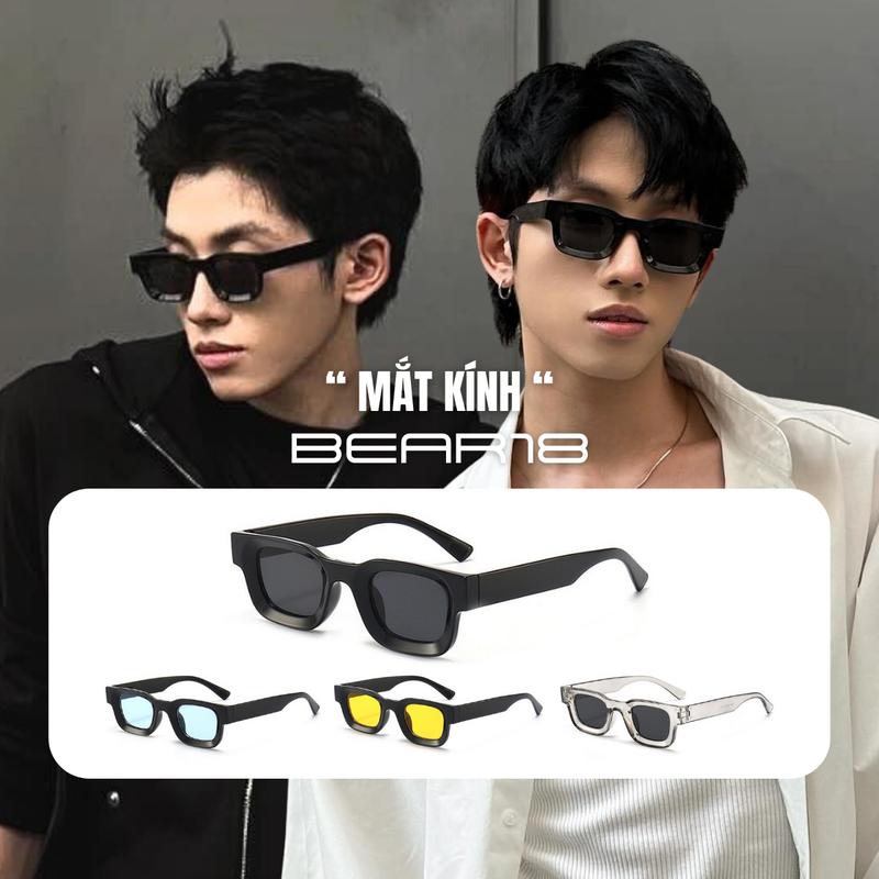 Kính mát thời trang màu đen y2k , kính râm gọng to dành cho nam và nữ cực chất BEAR18 - MK102
